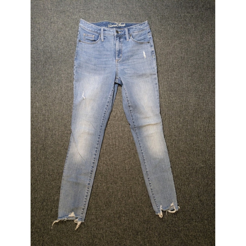 Universal‎ Thread Jeans Womens Size 2/26R Mid Rise Blue Distressed Preppy Pants